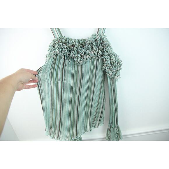 FLAW Y2K Plus Size 1X-3X Top Fairy Glitter Disco Fringe Sheer Ruffle Feminine - Picture 8 of 15